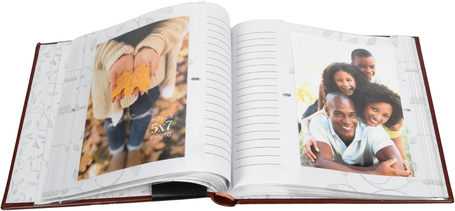 Faux Leather Family Tree Embossed Photo Album, Holds 120 Photos, 4"x6" or 60 5"x7" Photos