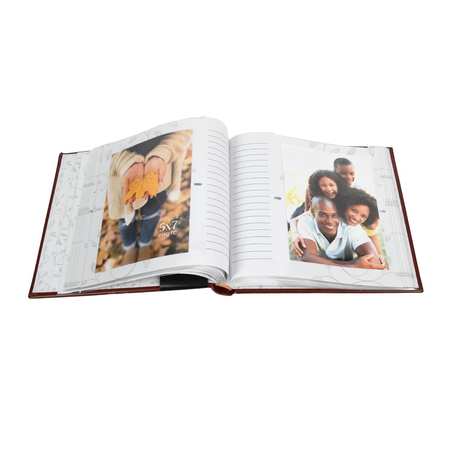 Faux Leather Family Tree Embossed Photo Album, Holds 120 Photos, 4"x6" or 60 5"x7" Photos