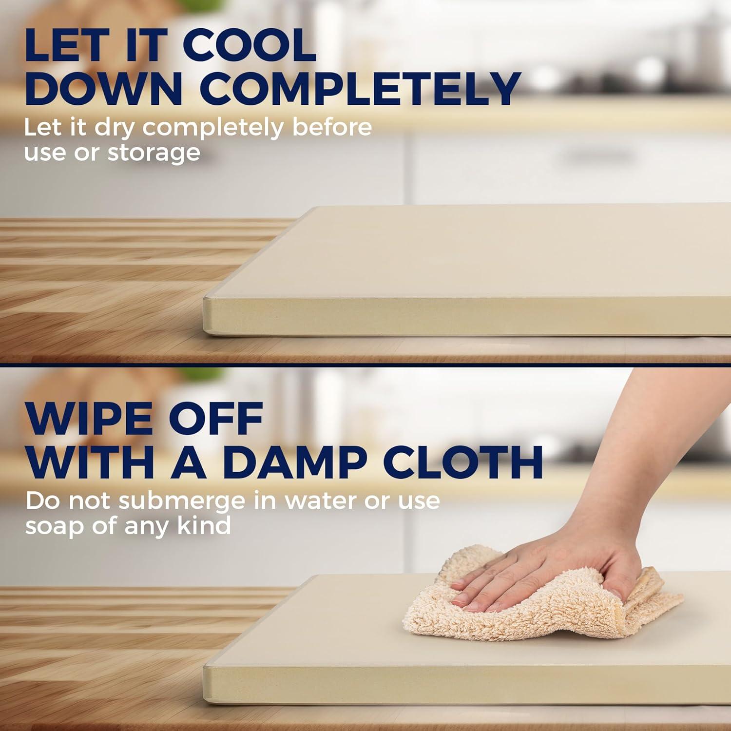 CHEFSPOT CHEFSPOT Cordierite Pizza Stone for Grill, Oven and Pizza Oven - 12" x 12" - 0.6" Thick