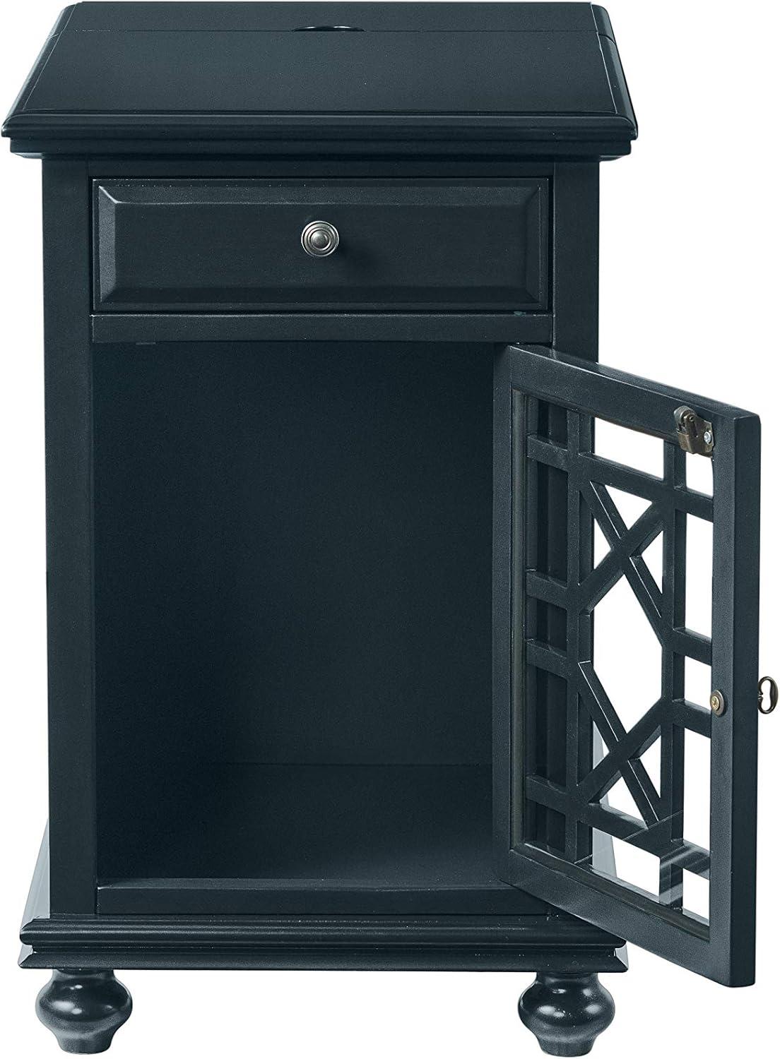 Martin Svensson Home Elegant Chairside Table with Power Catalina Blue