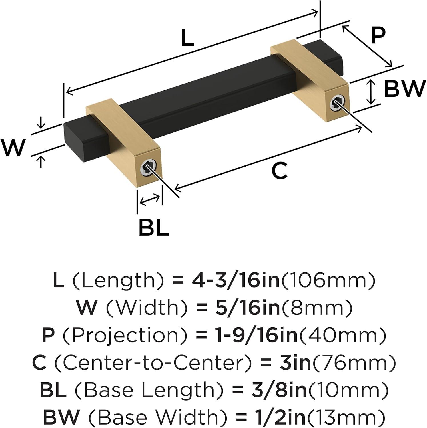 Matte Black and Champagne Bronze Modern Bar Pull