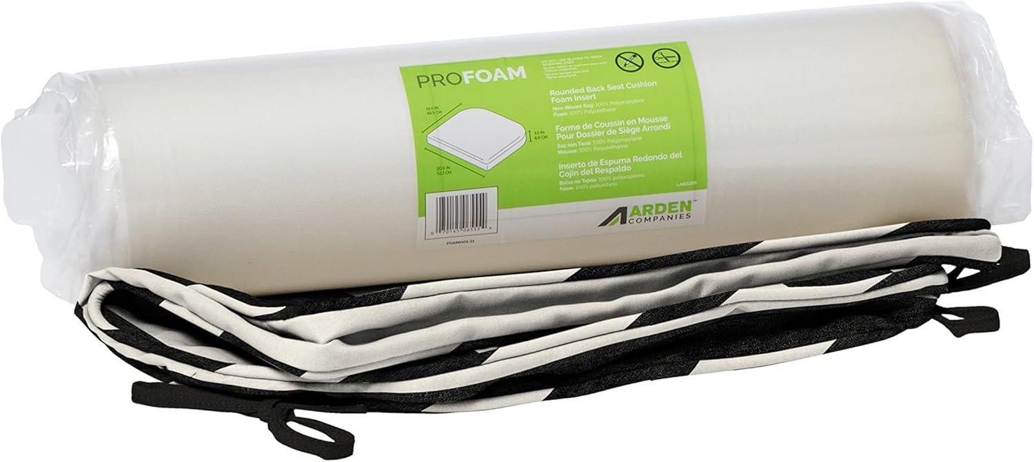 Arden Selections ProFoam Performance Outdoor Seat Cushion 19 x 20, Onyx Black Cabana Stripe