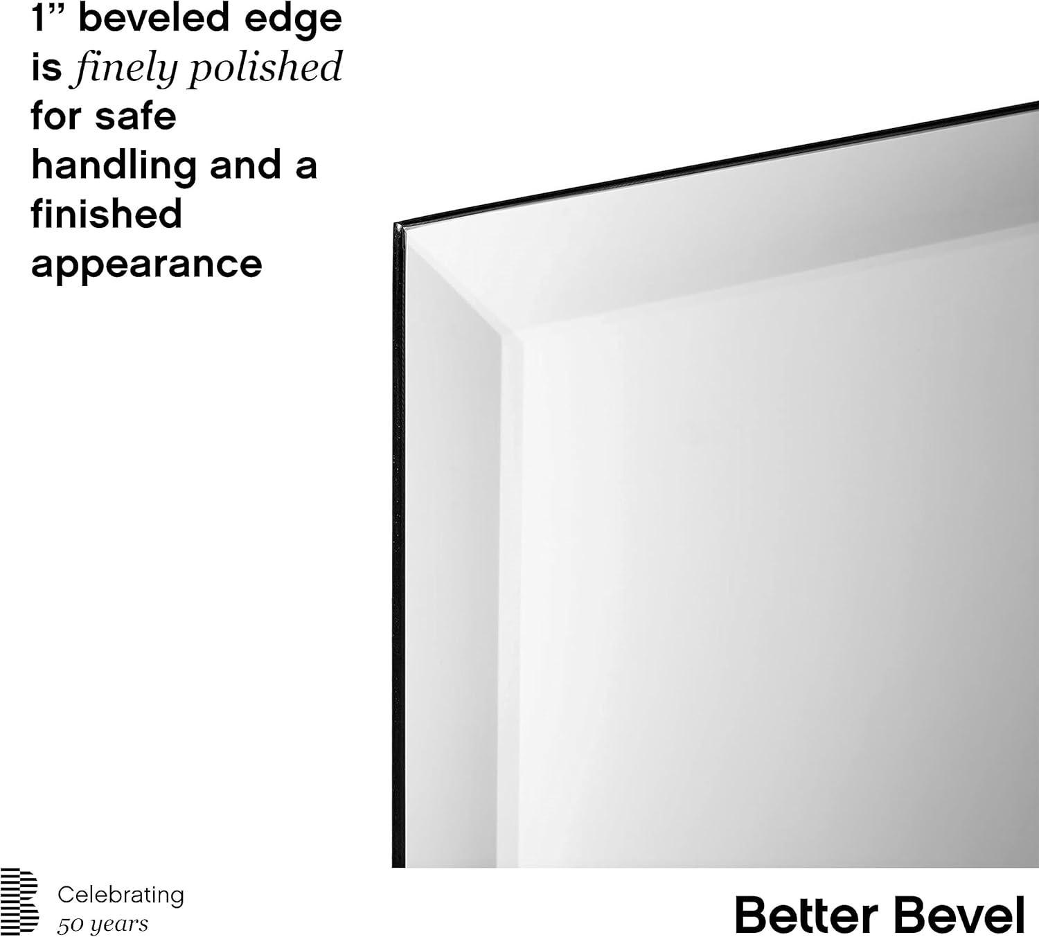 Frameless Rectangular Beveled Vanity Mirror 20" x 30"