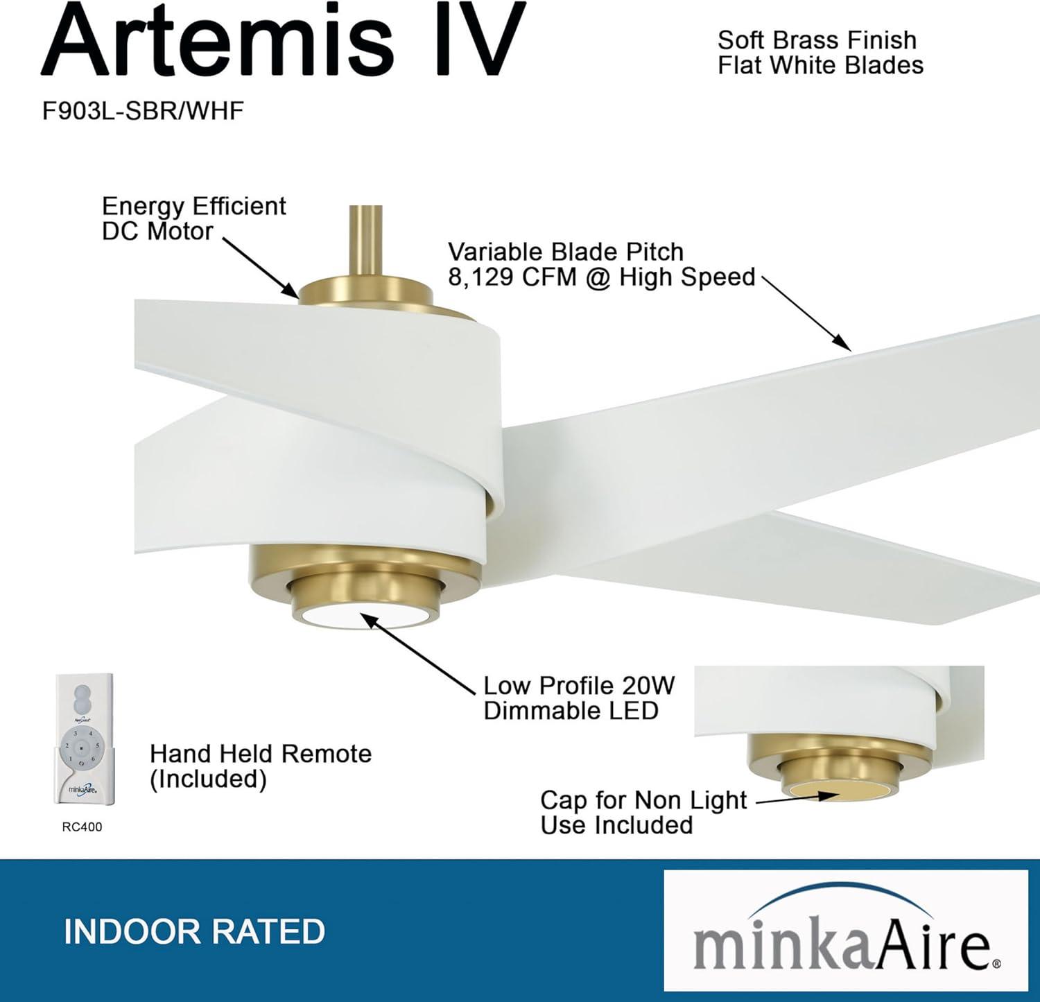 60" 4 - Blade LED Standard Ceiling Fan with Remote Control and Light Kit Included