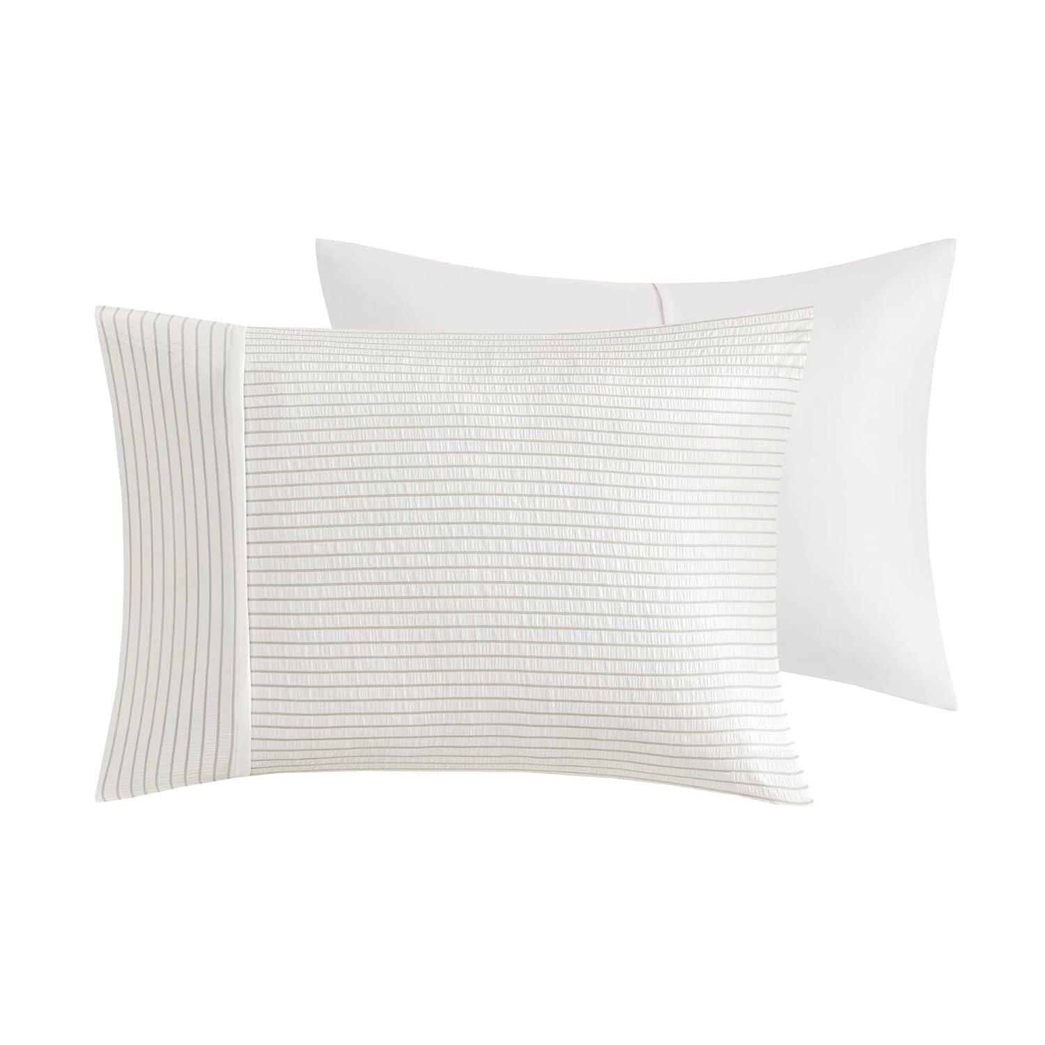 Beautyrest Apollo 3 Piece Striped Seersucker Oversized Comforter Set