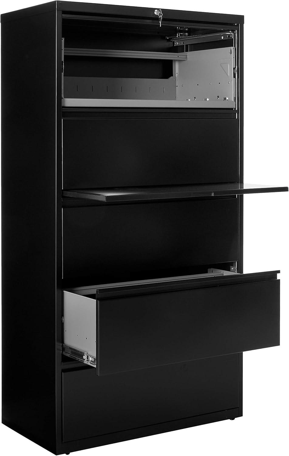 Lorell Telescoping Suspension Lateral Files - 5-Drawer