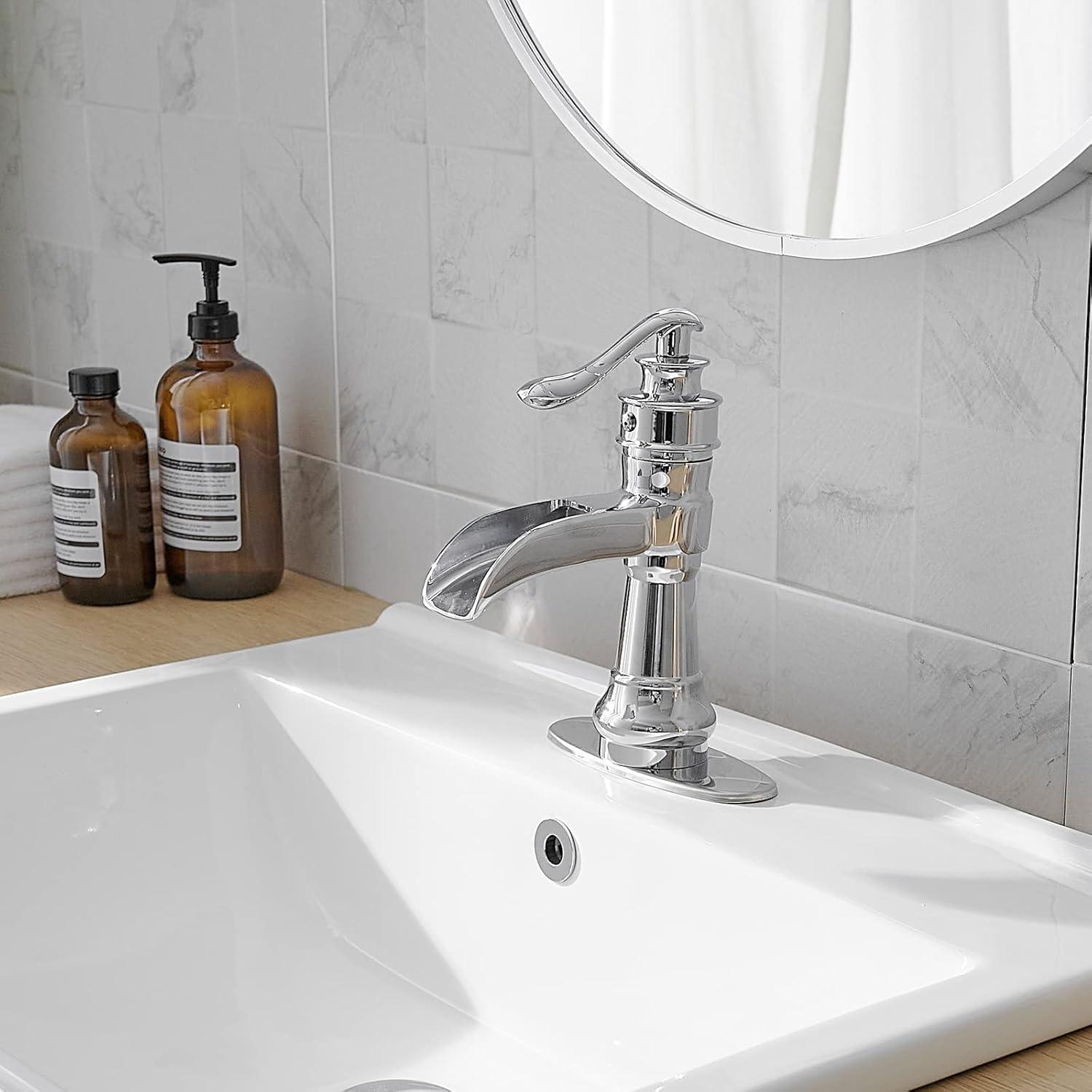 BWE Single Hole Single-Handle Low-Arc Bathroom Faucet