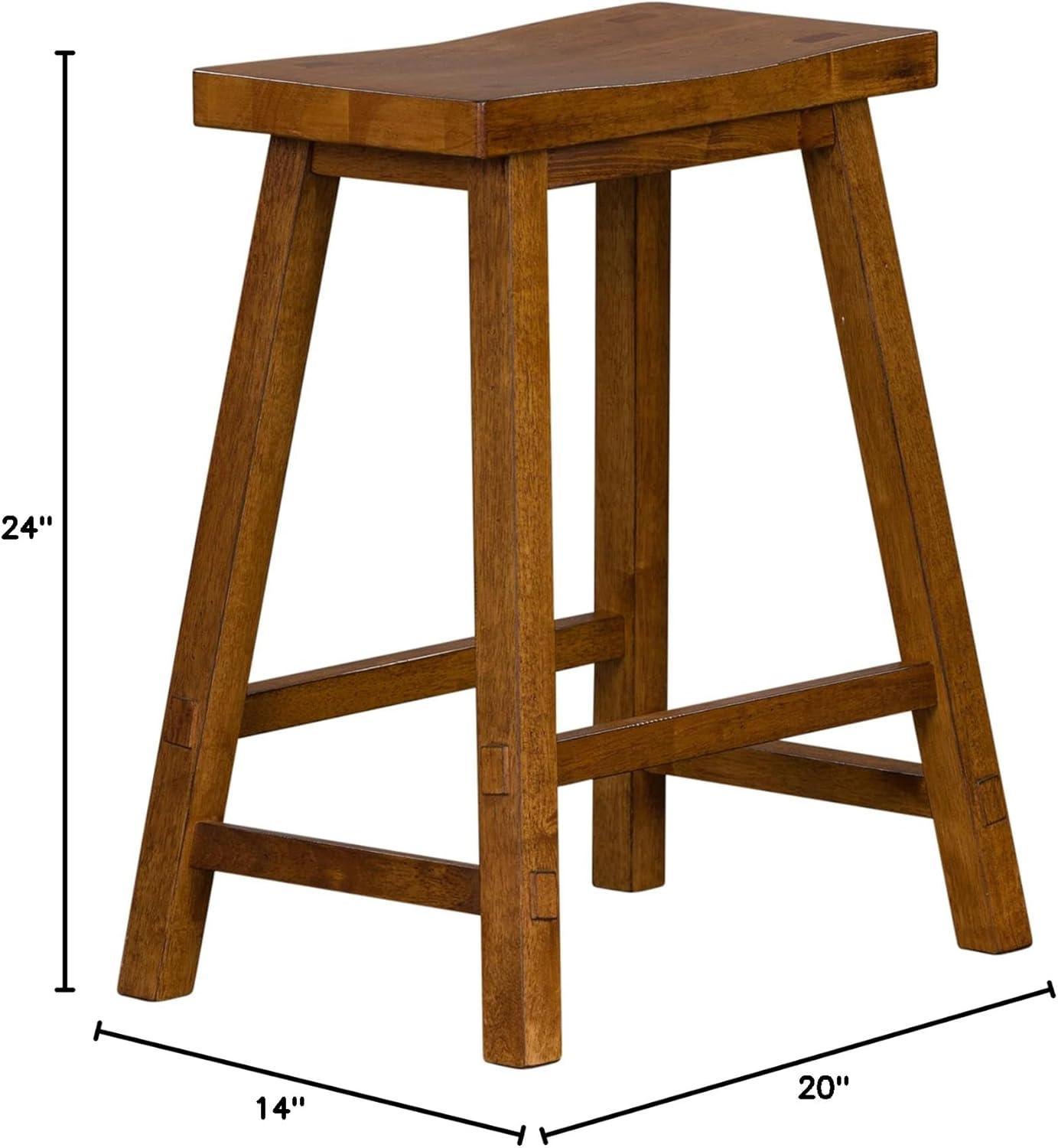 24 Inch Dark Brown Wood Sawhorse Counter Stool