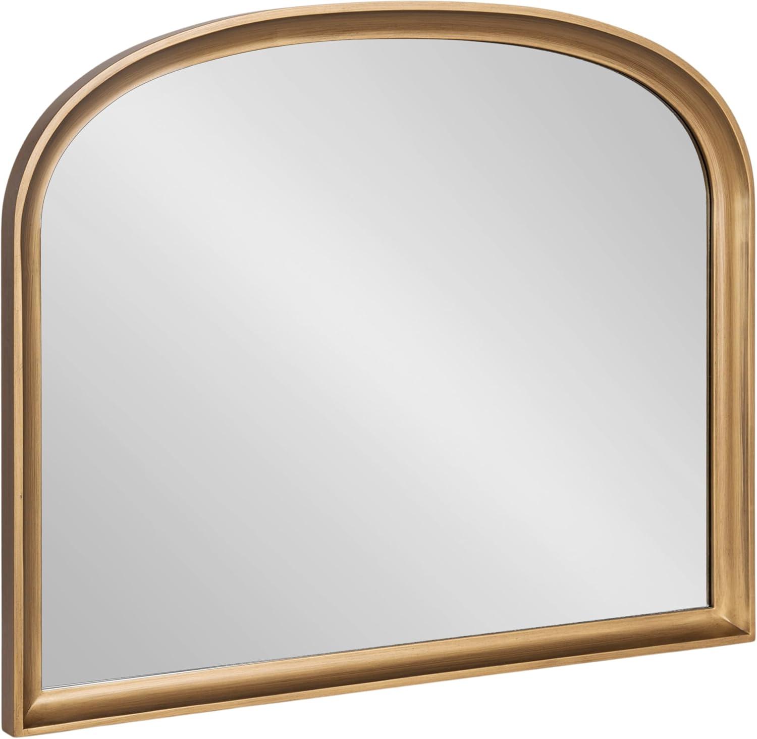 24"x36" Hatherleigh Basket Arch Wall Mirror Gold - Kate & Laurel All Things Decor: Durable Wooden Frame, No Assembly Required