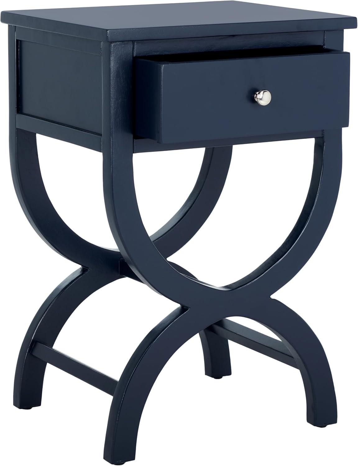 Maxine Accent Table With Storage Drawer - AMH6608G - Navy - Safavieh Couture