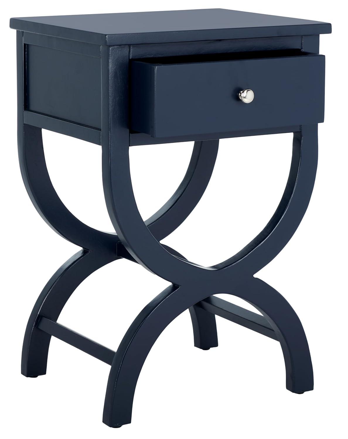 Maxine Accent Table With Storage Drawer - AMH6608G - Navy - Safavieh Couture