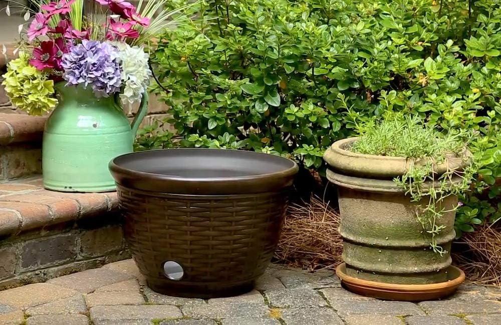 Liberty Garden Banded High Density Resin Hose Holder Pot with Drainage