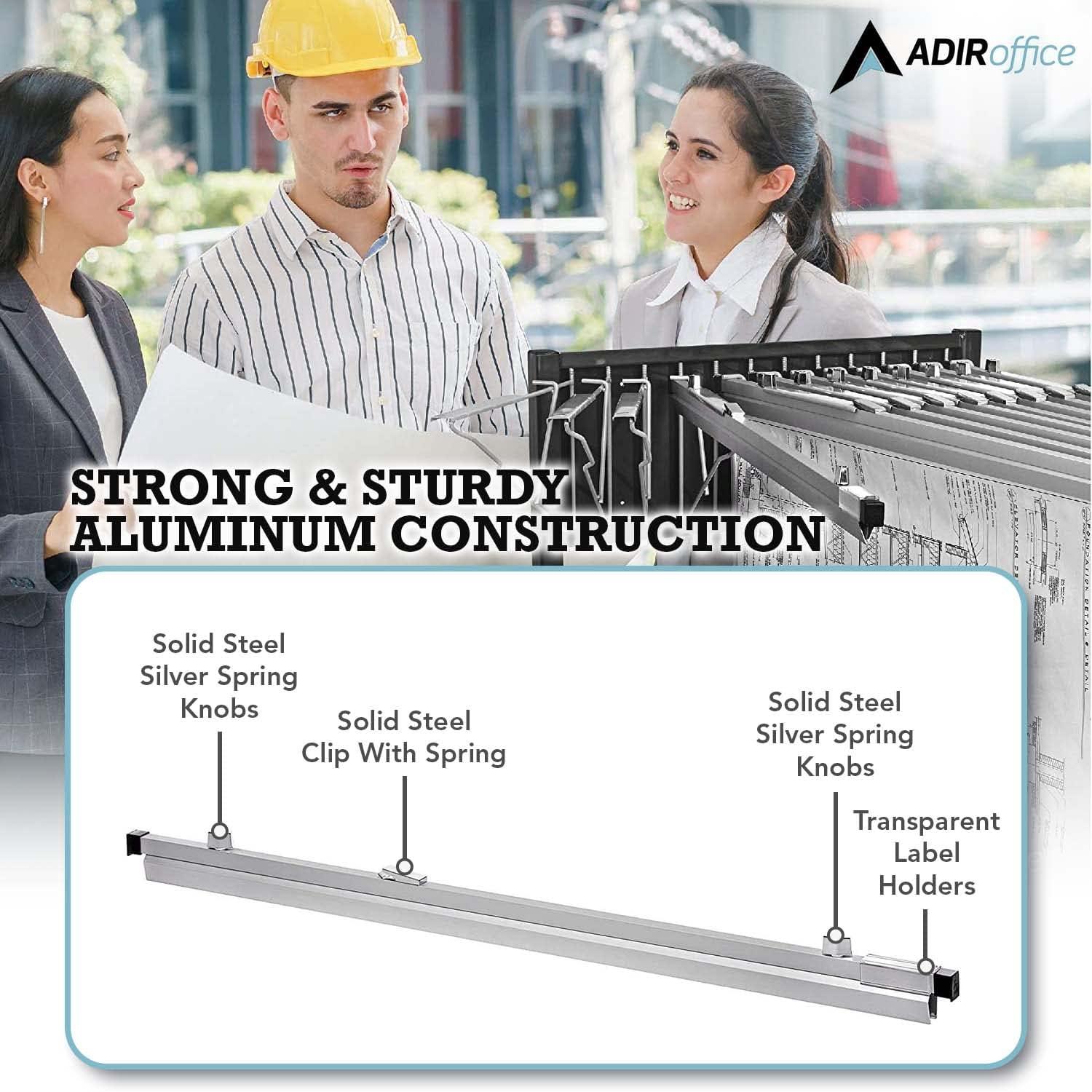 Adir 36-Inch Aluminum Blueprint Clamps with Steel Knobs, Set of 6