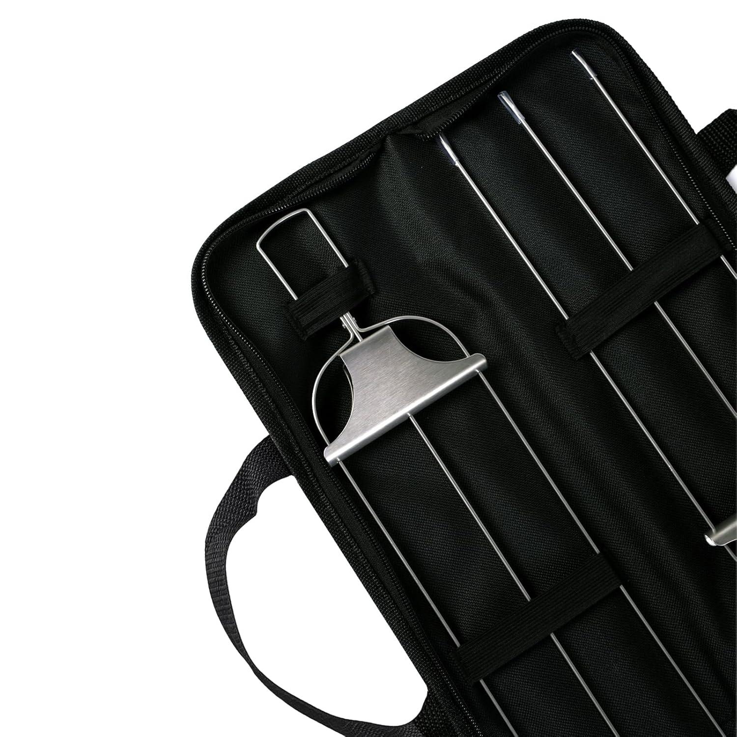 Skewers for Kabobs Set of 2, 14 Inch 3-Prongs Metal Kabob Skewer Stainless Steel Flat Sticks with Slider for Grilling Meat, Veggies, Sausages, Reusable Shish Kebab Skewers with Storage Bag