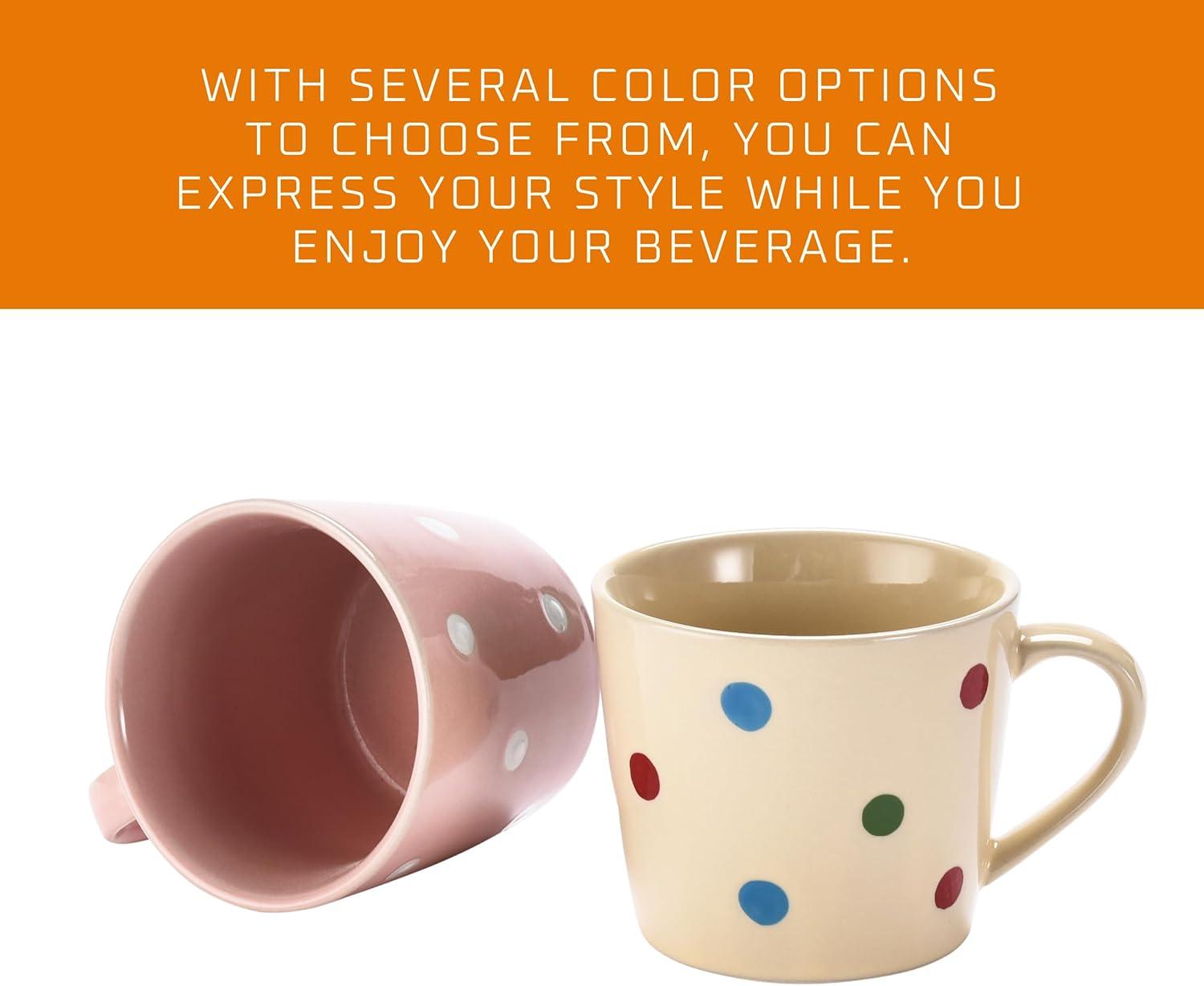 Bruntmor Polka Dot Coffee Mugs, Set of 6 Multicolour