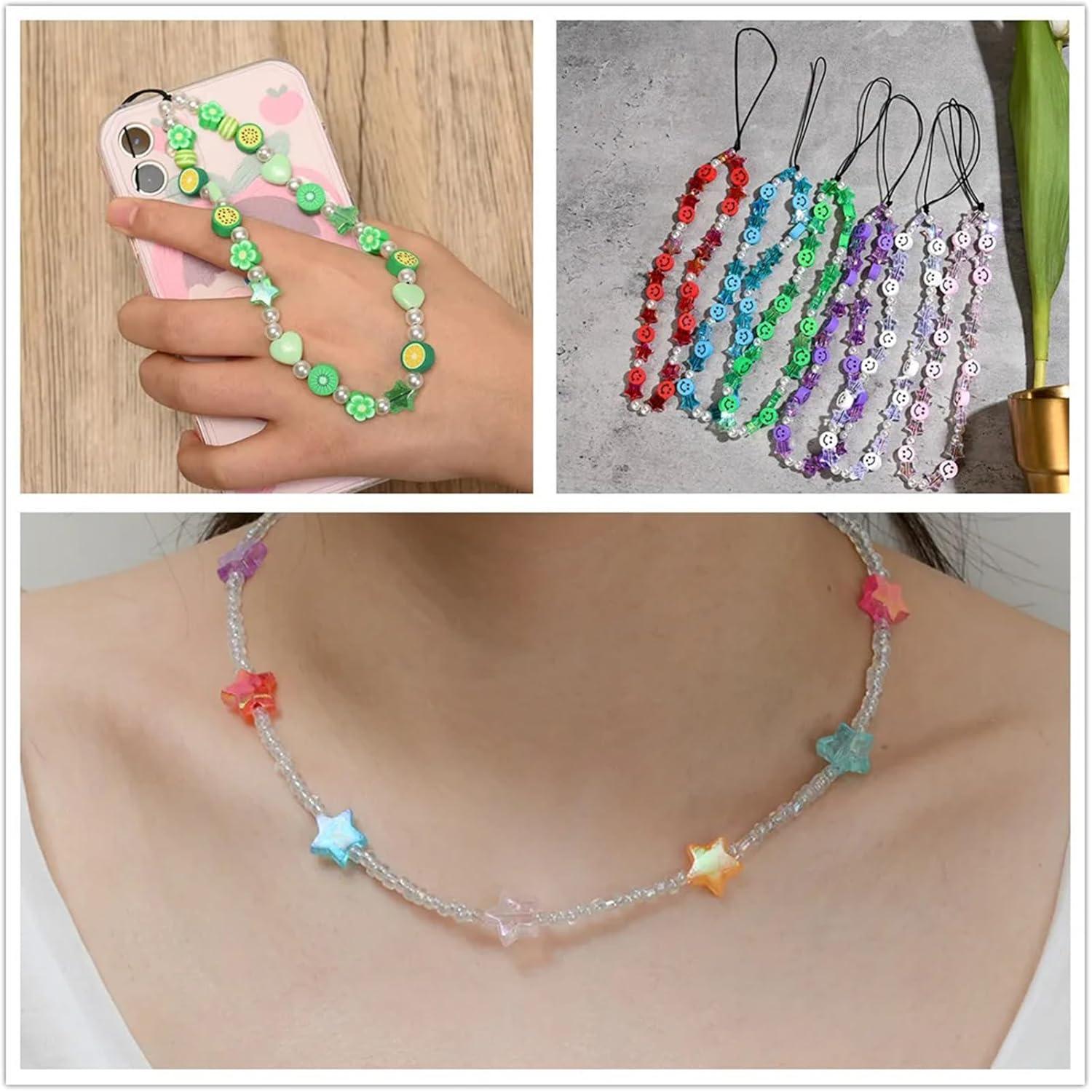 St. Kunkka 600 Pcs Acrylic Star Beads for Jewelry Making Craft DIY - 12 Mixed Colors, Clear Acrylic AB Colors Star Spacer Beads for DIY Bracelet, Necklace, Earrings