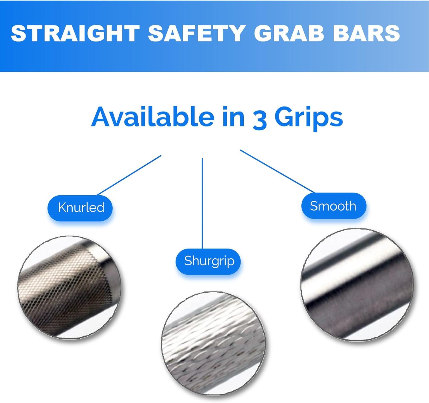 18” Shower Handle Smooth Grip | 304 Stainless Steel Bathroom Grab Bars For Seniors | Handicap Grab Bars Oil Rubbed Bronze | ADA Shower Bars Safety For Elderly | Grab Bars For Bathtubs And Showers