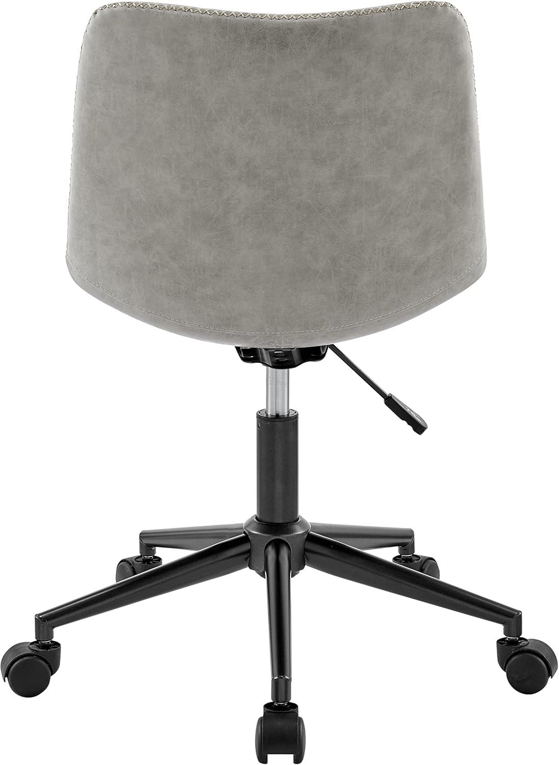 New Pacific Direct Clarke 22" PU and Plywood Swivel Office Chair in Gray