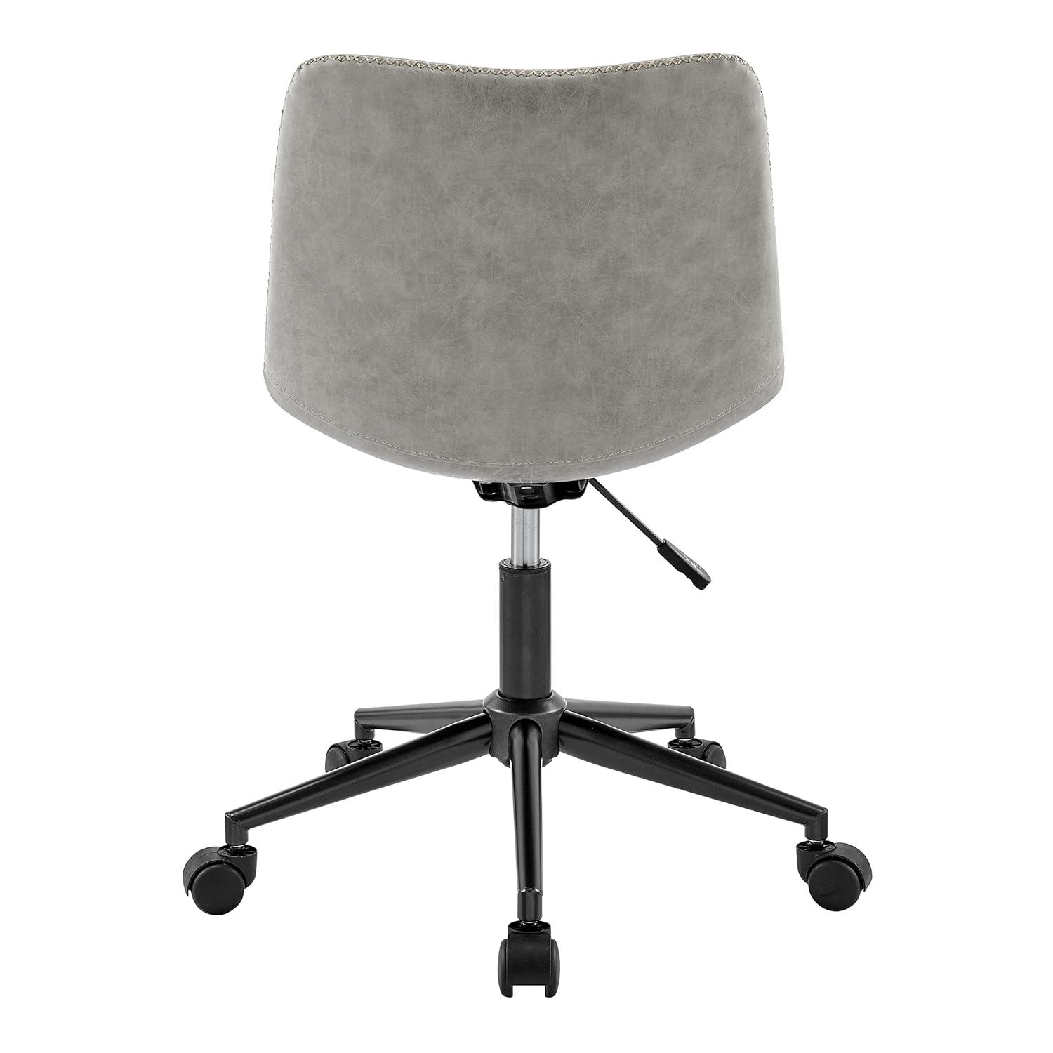 New Pacific Direct Clarke 22" PU and Plywood Swivel Office Chair in Gray