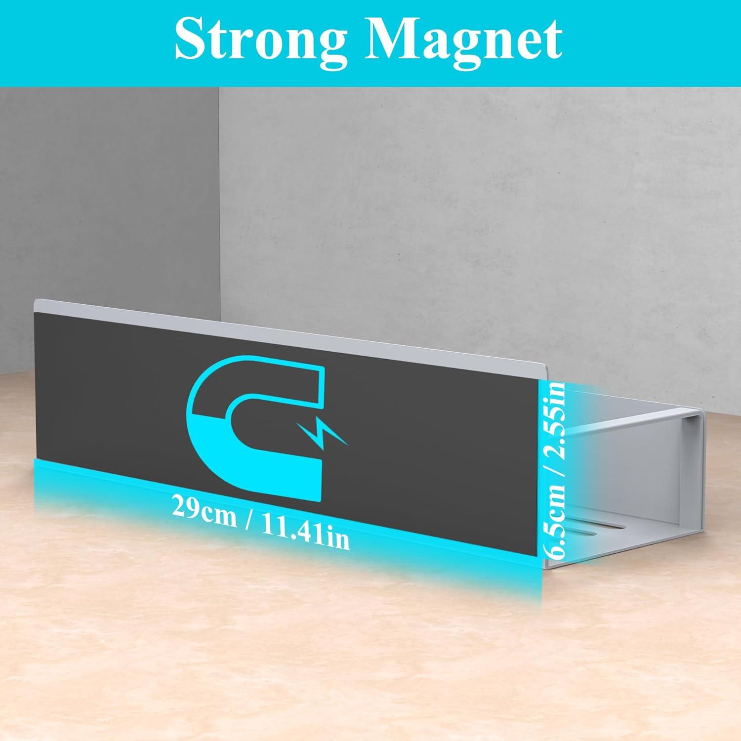 4 Pack Magnetic Spice Rack Organizer for Refrigerator and Oven, Gray Metal Strong Magnetic Shelf for Fridge Organizers and Storage, YSWJ-107