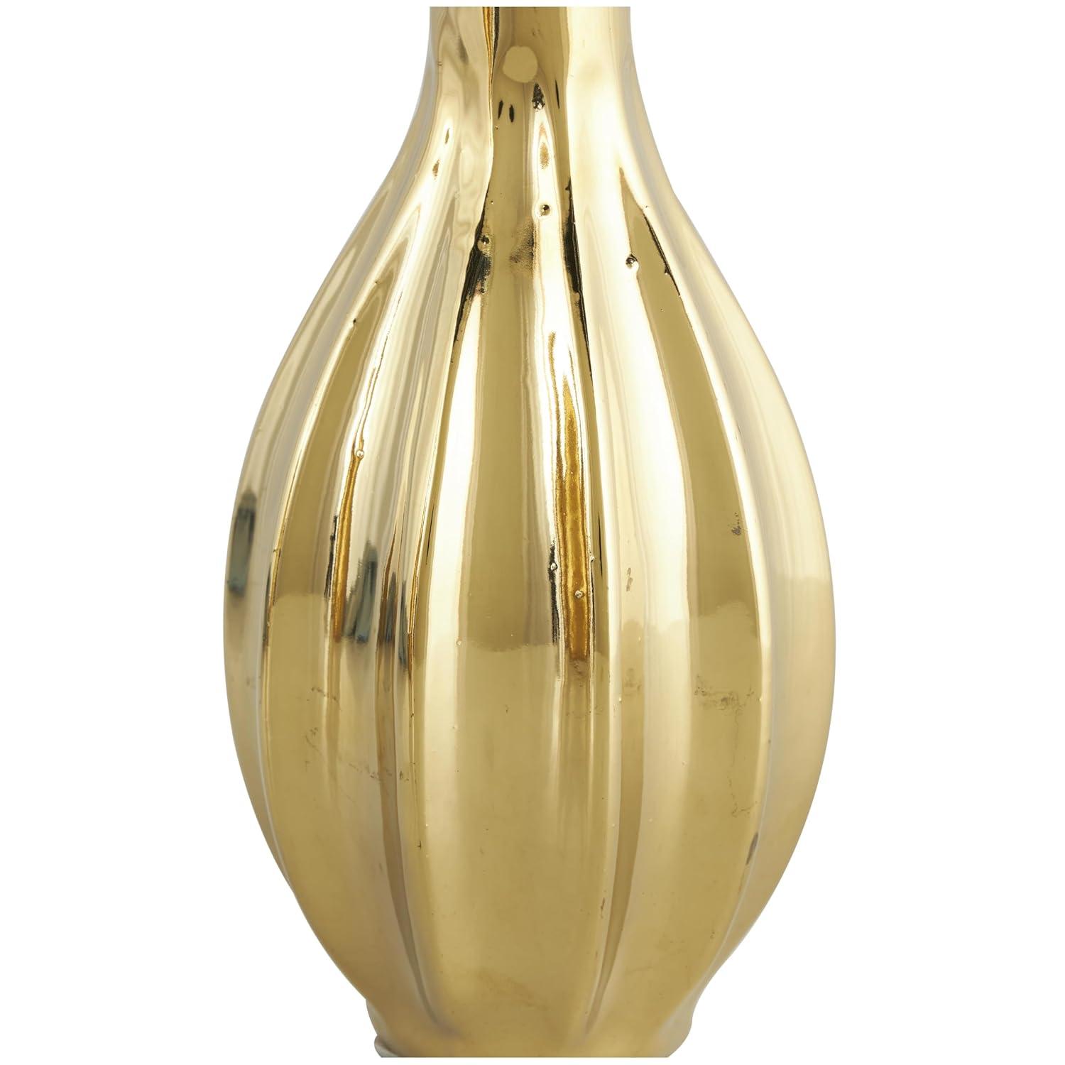 Olivia & May Decorative Ceramic Vases Gold 12" 3pk: Stoneware Novelty Containers, Spot Clean, Set of Three