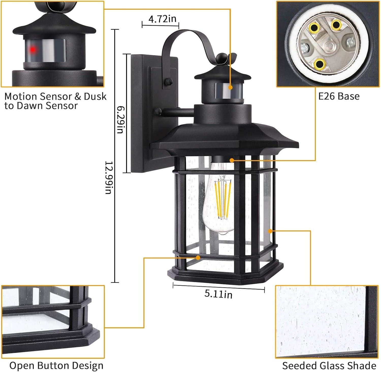 Motion Sensor Wall Lights 2 Pack, Dusk to Dawn Exterior Wall Light