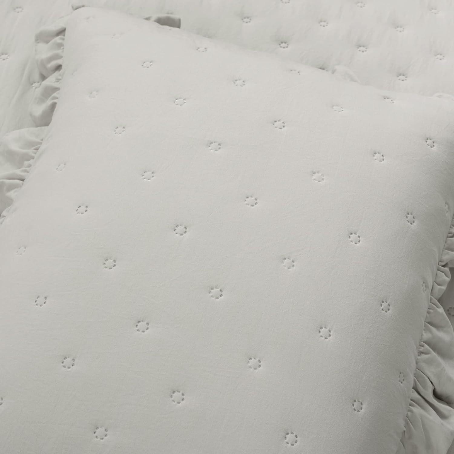 Lush Decor Reyna Ruffle Microfiber Reversible 3 Piece Quilt Set (Set of 3)