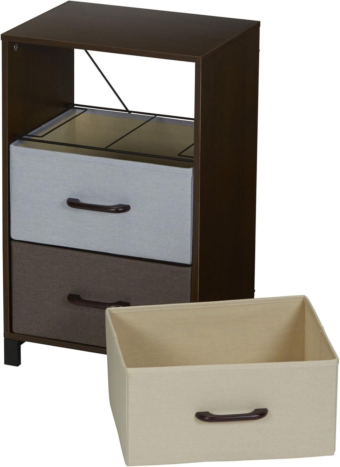 Compact 3-Drawer Earth-Tone Storage Chest with Steel Frame