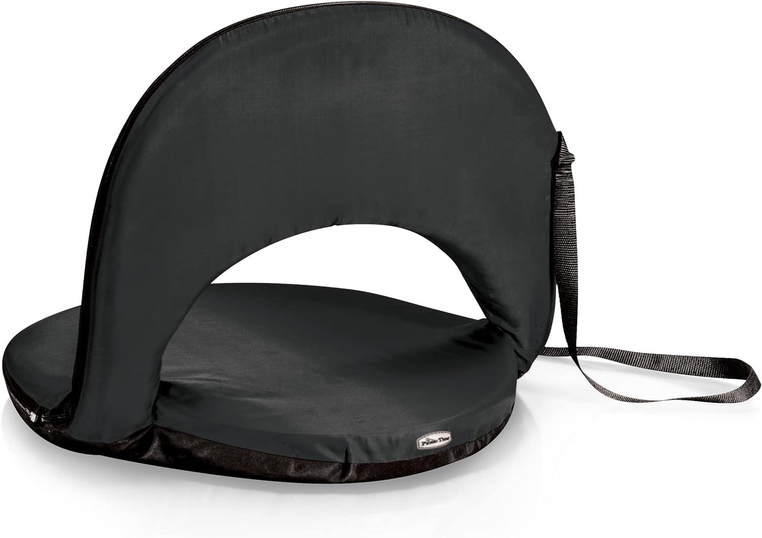 Black Portable Reclining Stadium Seat with Back Support