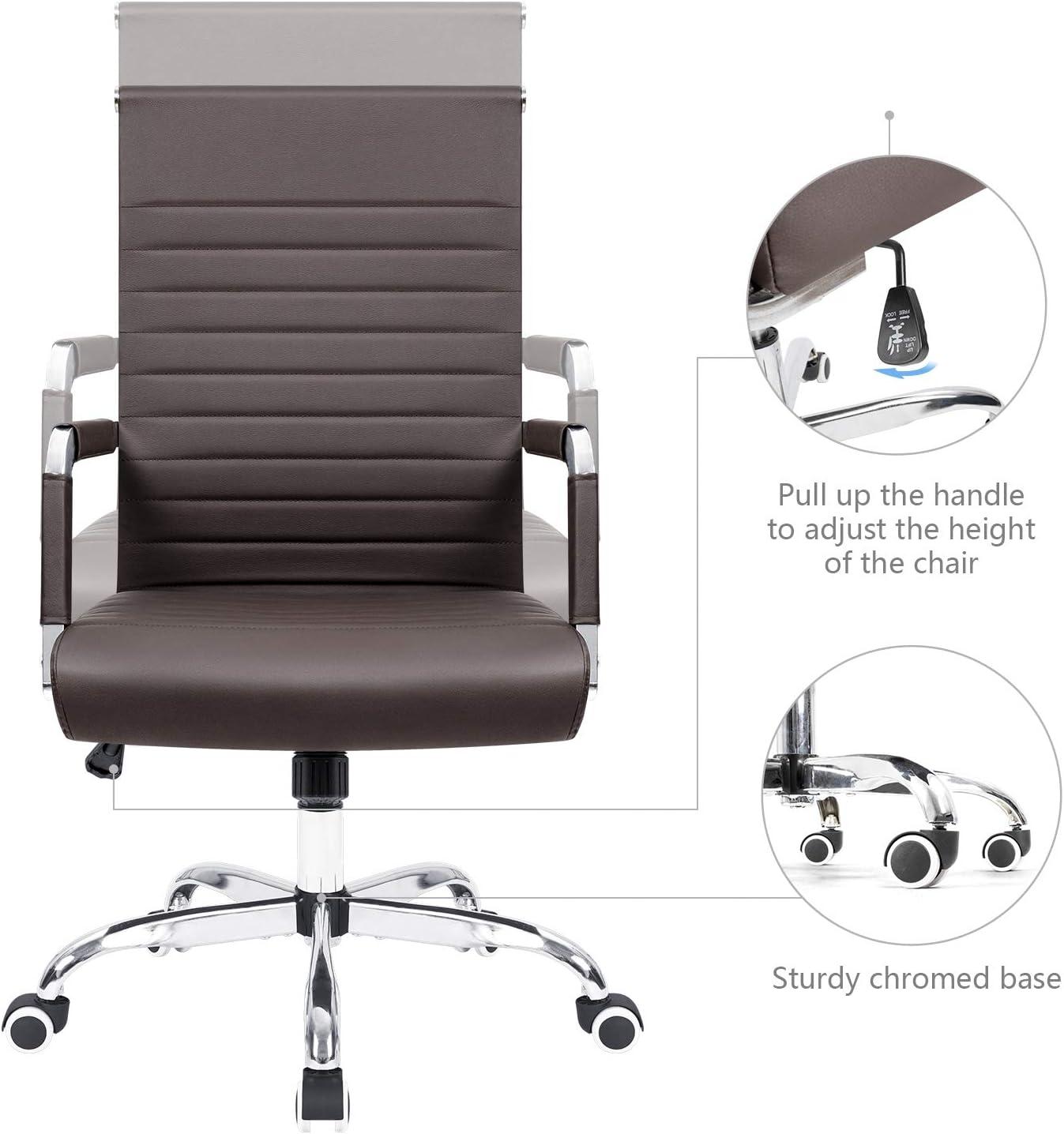 LACOO Mid-Back Faux Leather Desk Chair - Gray