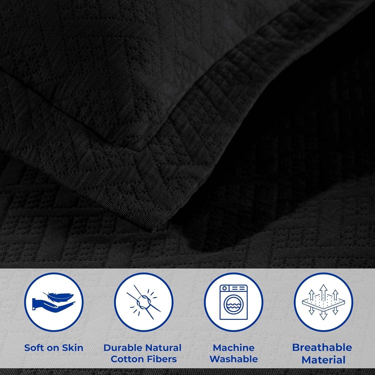 Superior Superior Cotton All Season Basketweave Medium Weight Bedspread Set with Shams