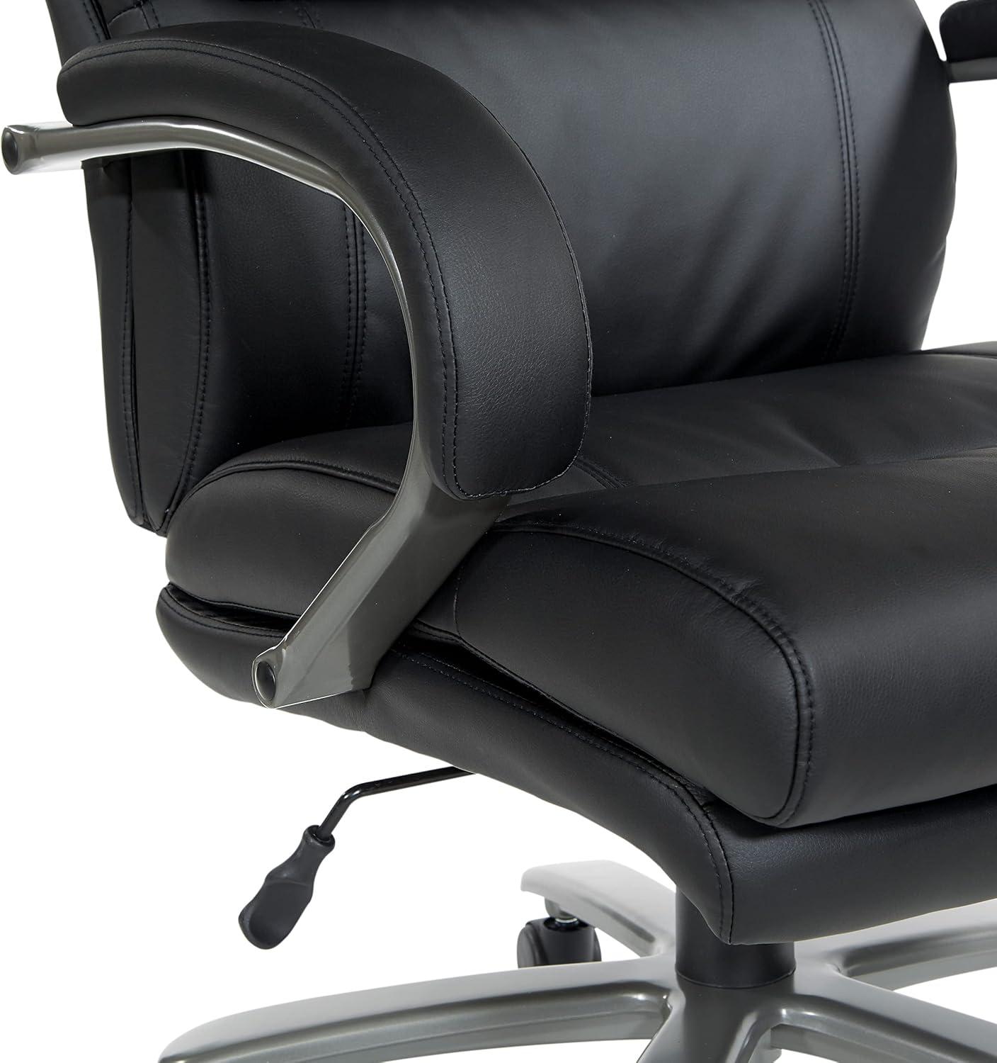 Big and Tall Executive Chair in Black Bonded Leather
