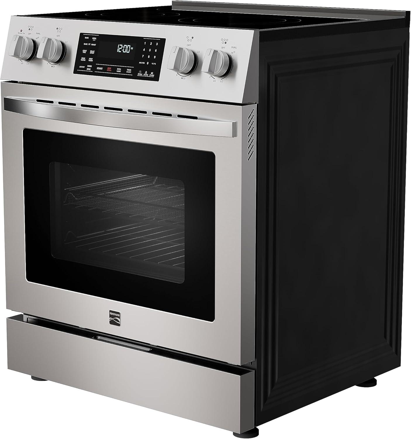 Kenmore 4.8 cu. ft. Front-Control Electric Range with True Convection & Air Fry Stainless Steel