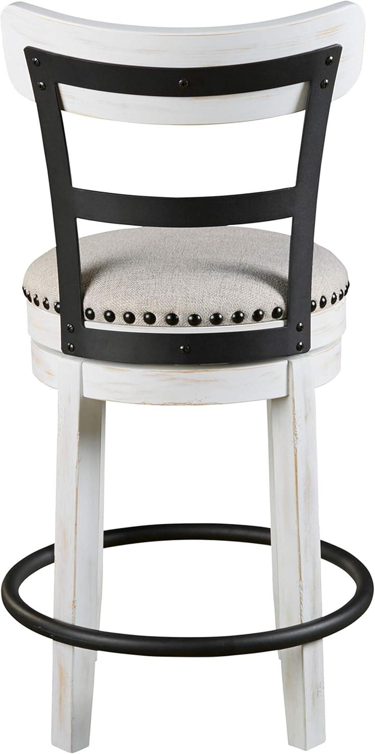 Valebeck 24.5" Whitewash Industrial Swivel Counter Barstool