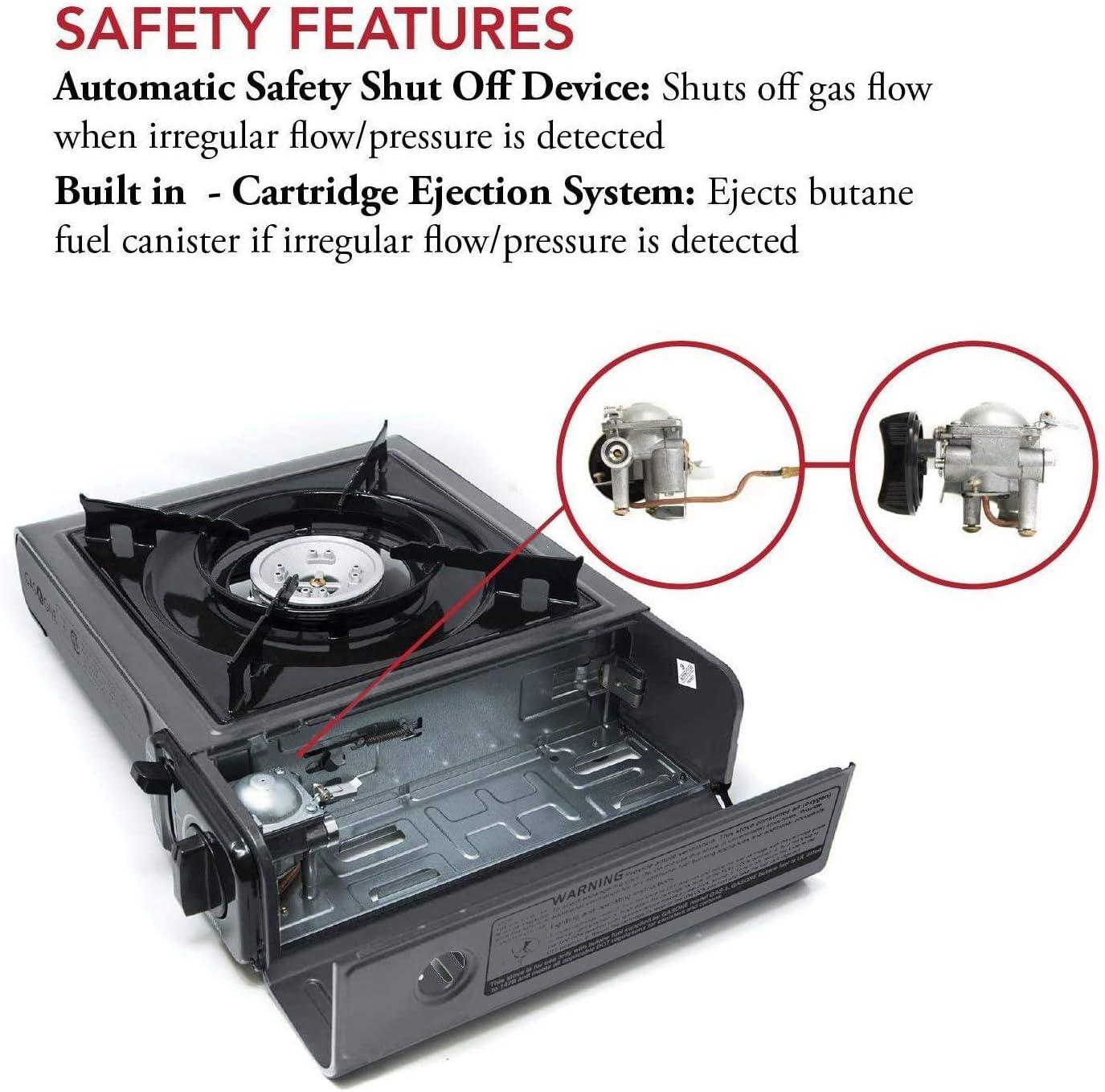 Gas ONE GS-1000 7,650 BTU Portable Butane Gas Stove Automatic Ignition with Carrying Case, CSA Listed