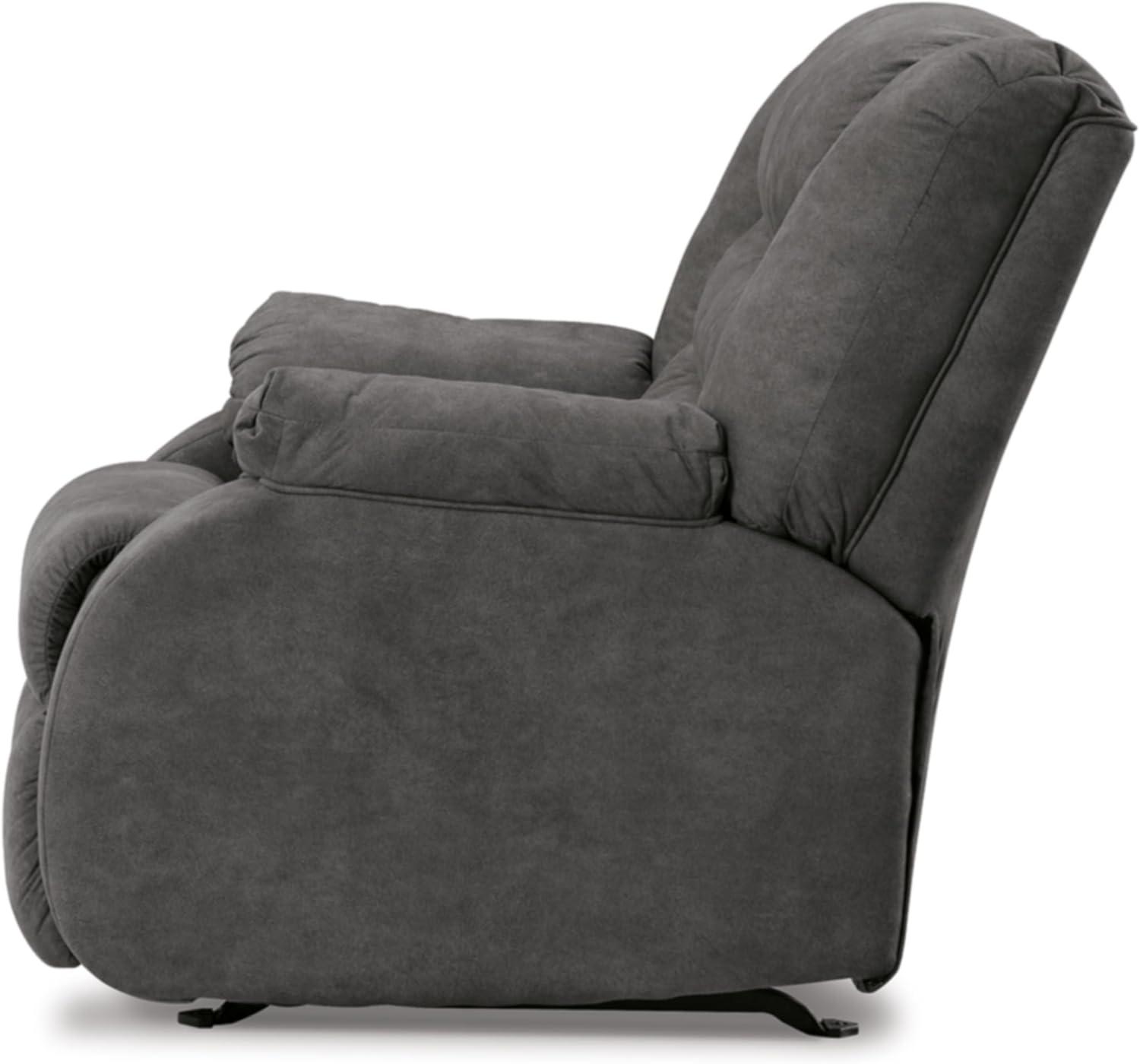 Contemporary Gray Faux Leather Stationary Recliner Chair