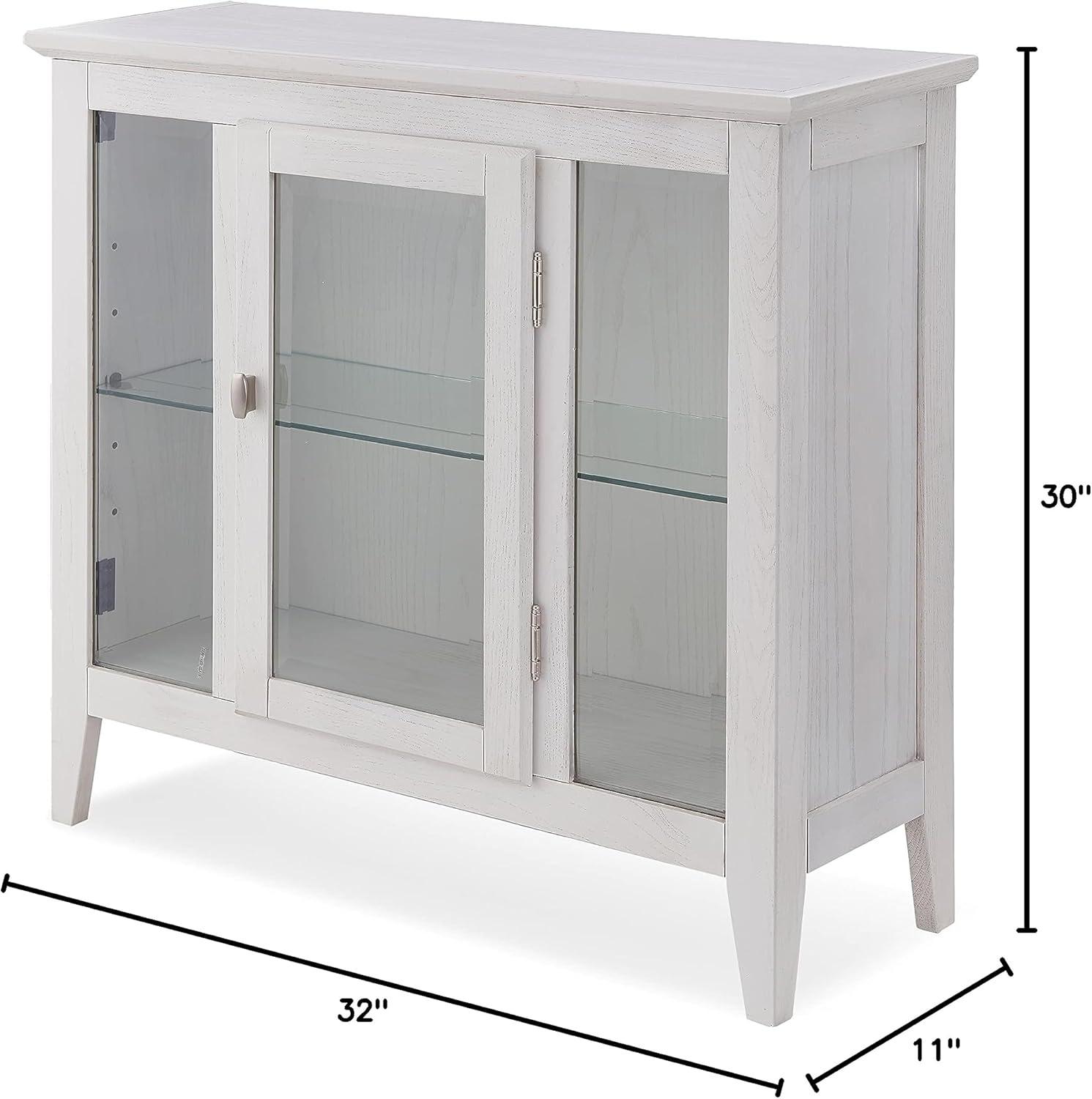 Leick Home Favorite Finds Entryway Wood Curio Cabinet in Weathered White