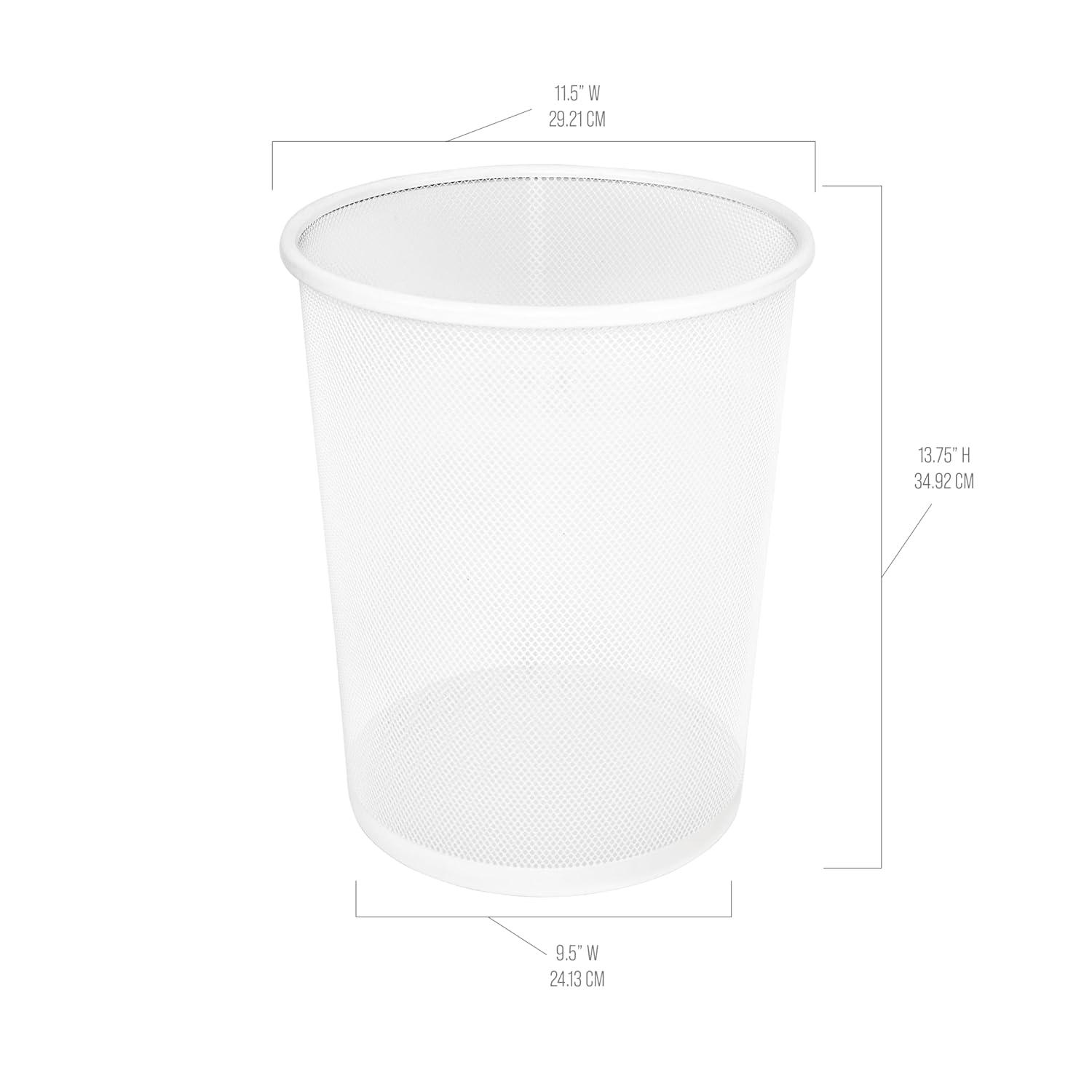 Seville Classics Mesh Trash Can, Waste Paper Basket, Round (Set of 2)