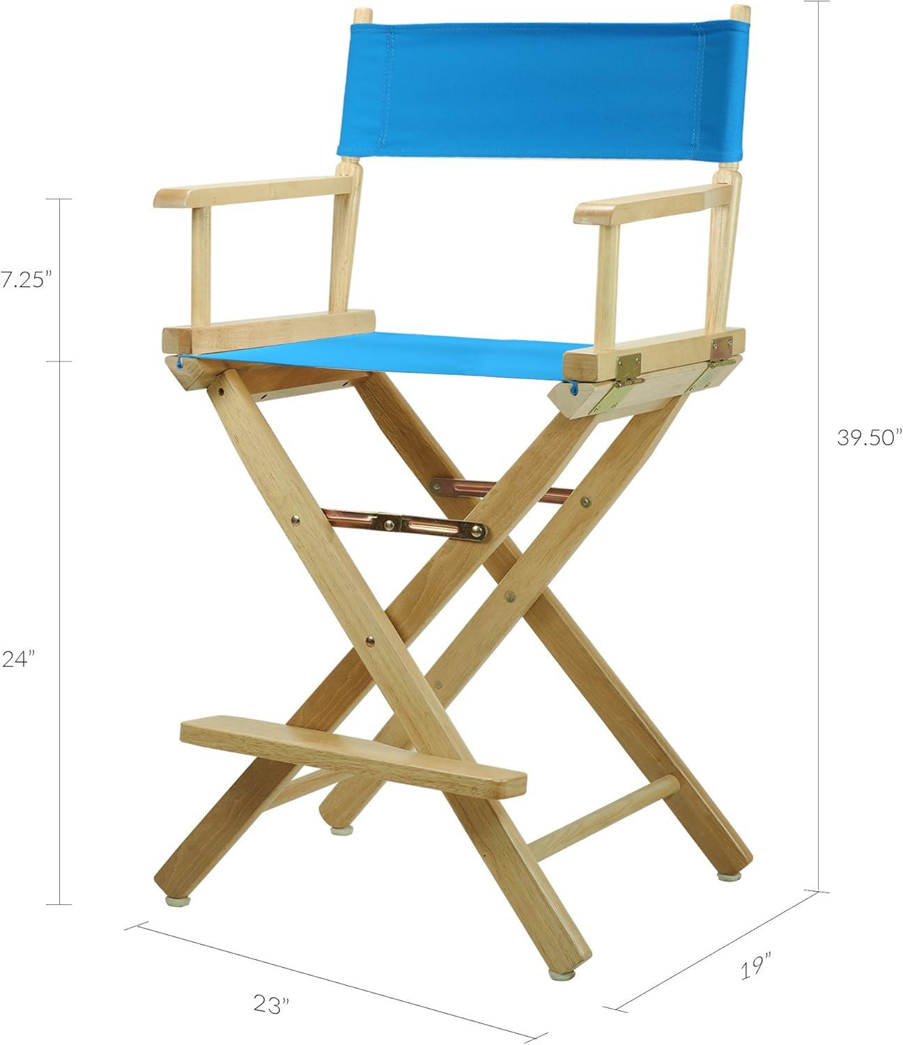 Natural Wood Director's Chair with Turquoise Canvas