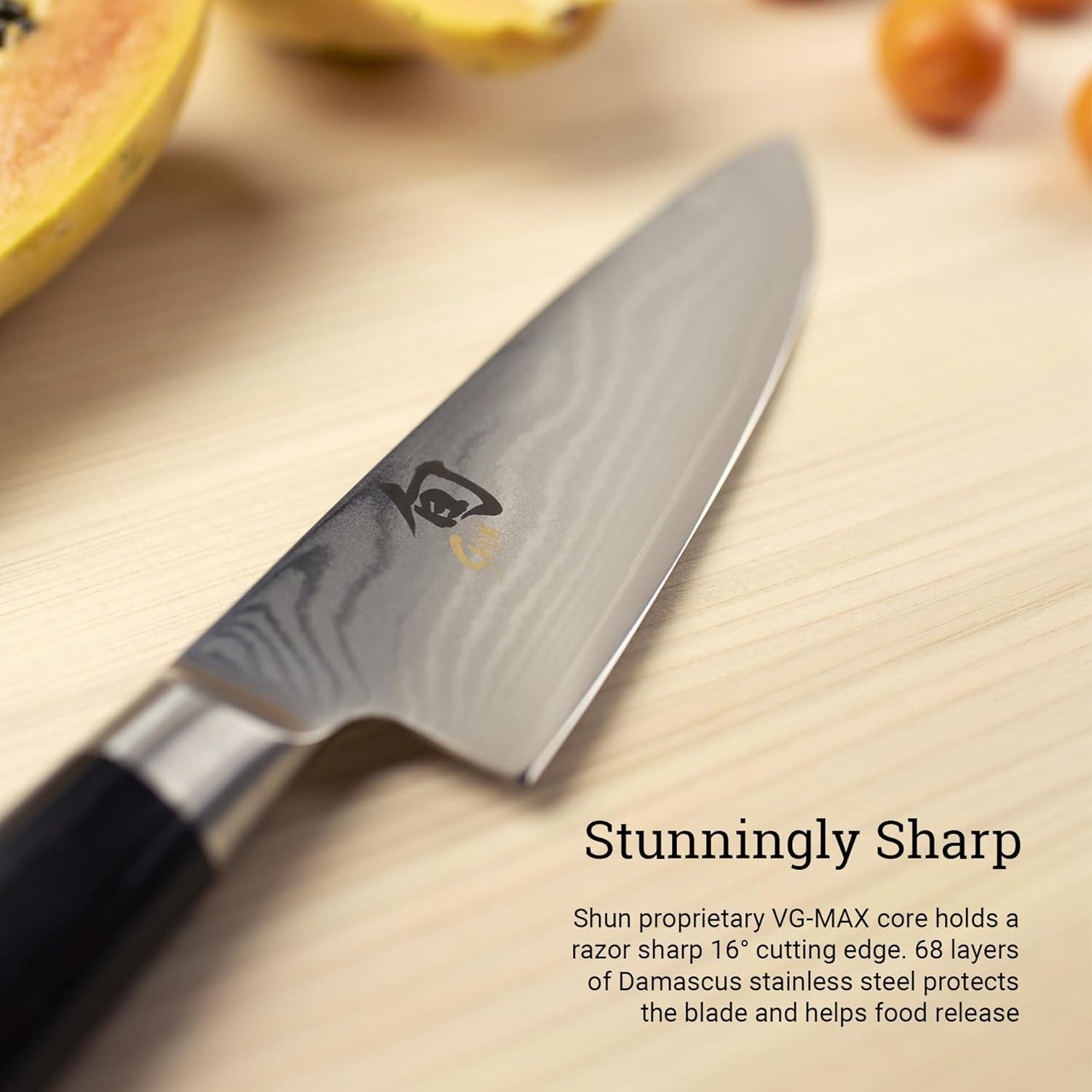 Shun Classic 3-Piece Knife Set with Ebony Handles