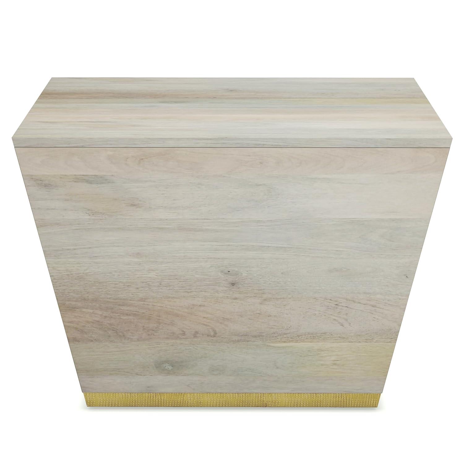 Simpli Home Abba SOLID MANGO WOOD 28 inch Wide Square Modern Coffee Table in White Wash , Fully Assembled