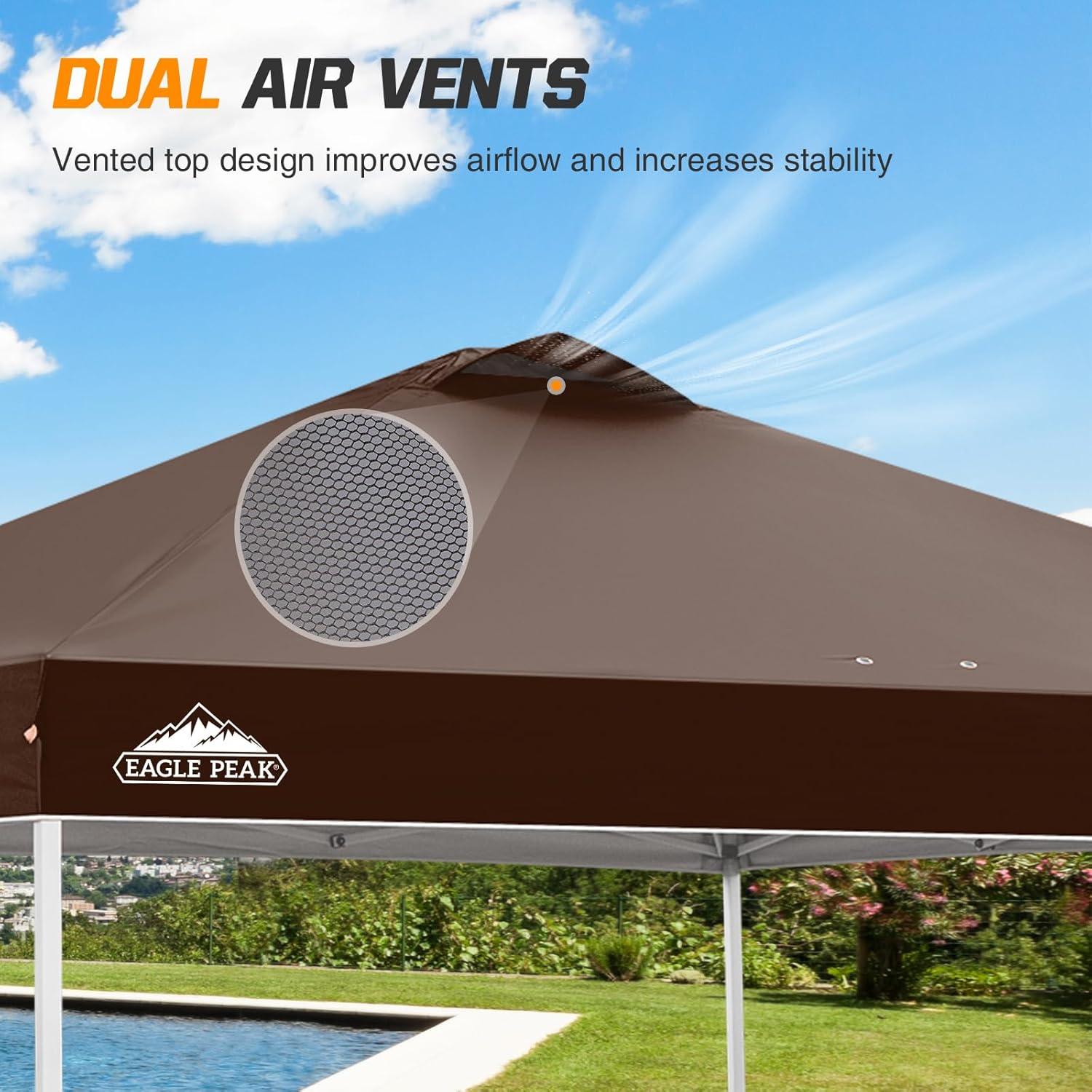 EAGLE PEAK Pop Up Canopies 10 Ft. W x 10 FT. D Metal Party Tent Canopy