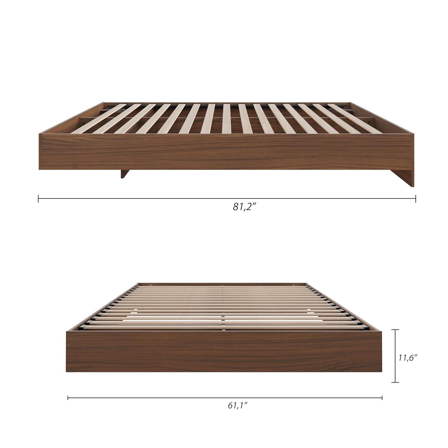 Homestock Country Cottage 345431 Full Size Platform Bed, Walnut