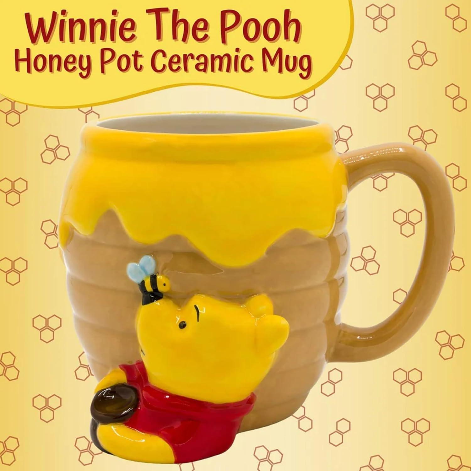 Silver Buffalo Disney Winnie the Pooh Honey Pot Sculpted Ceramic Mug | Holds 23 Ounces