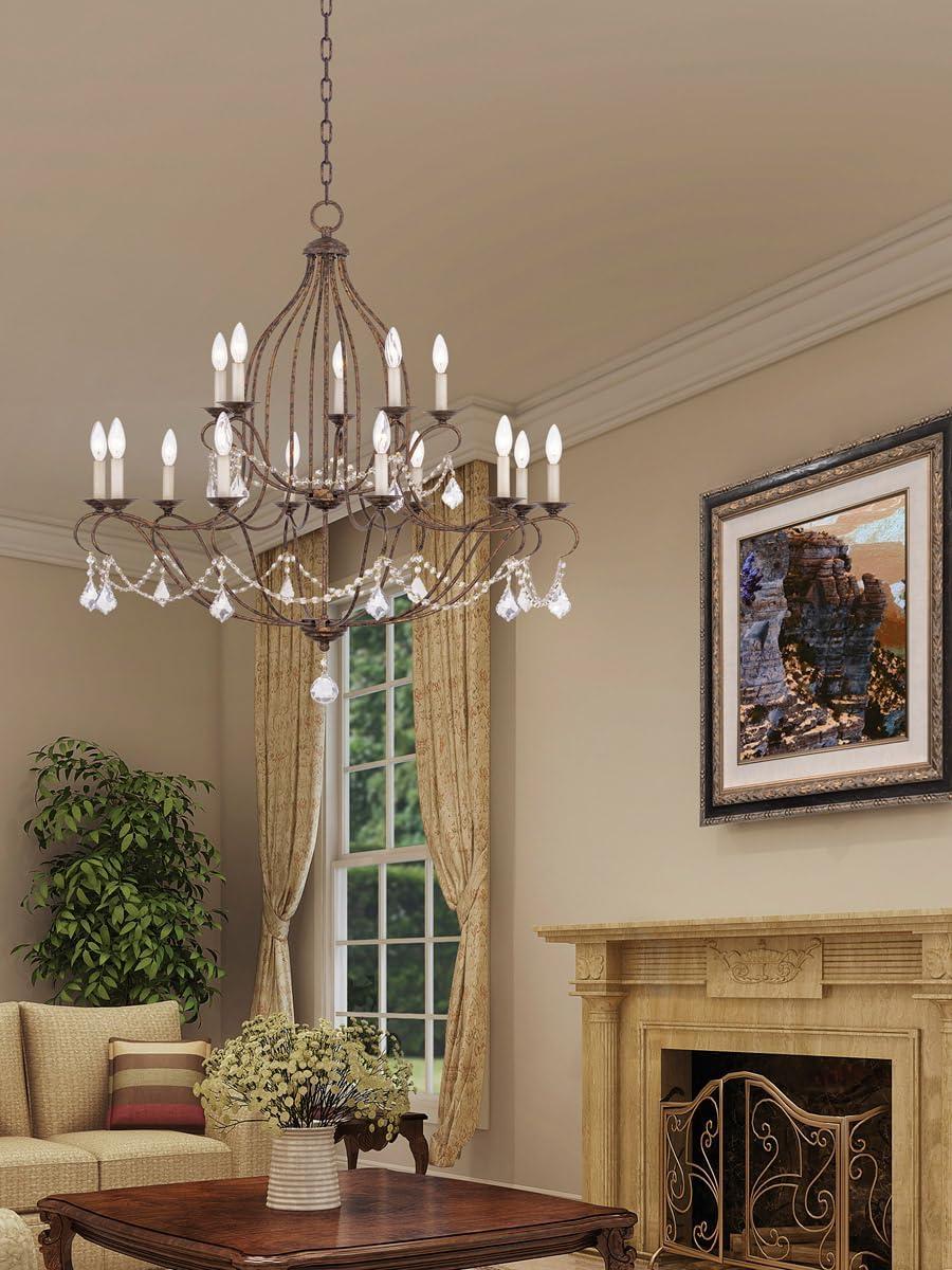 Livex Lighting Chesterfield Chandelier in Hand Applied Venetian Golden Bronze