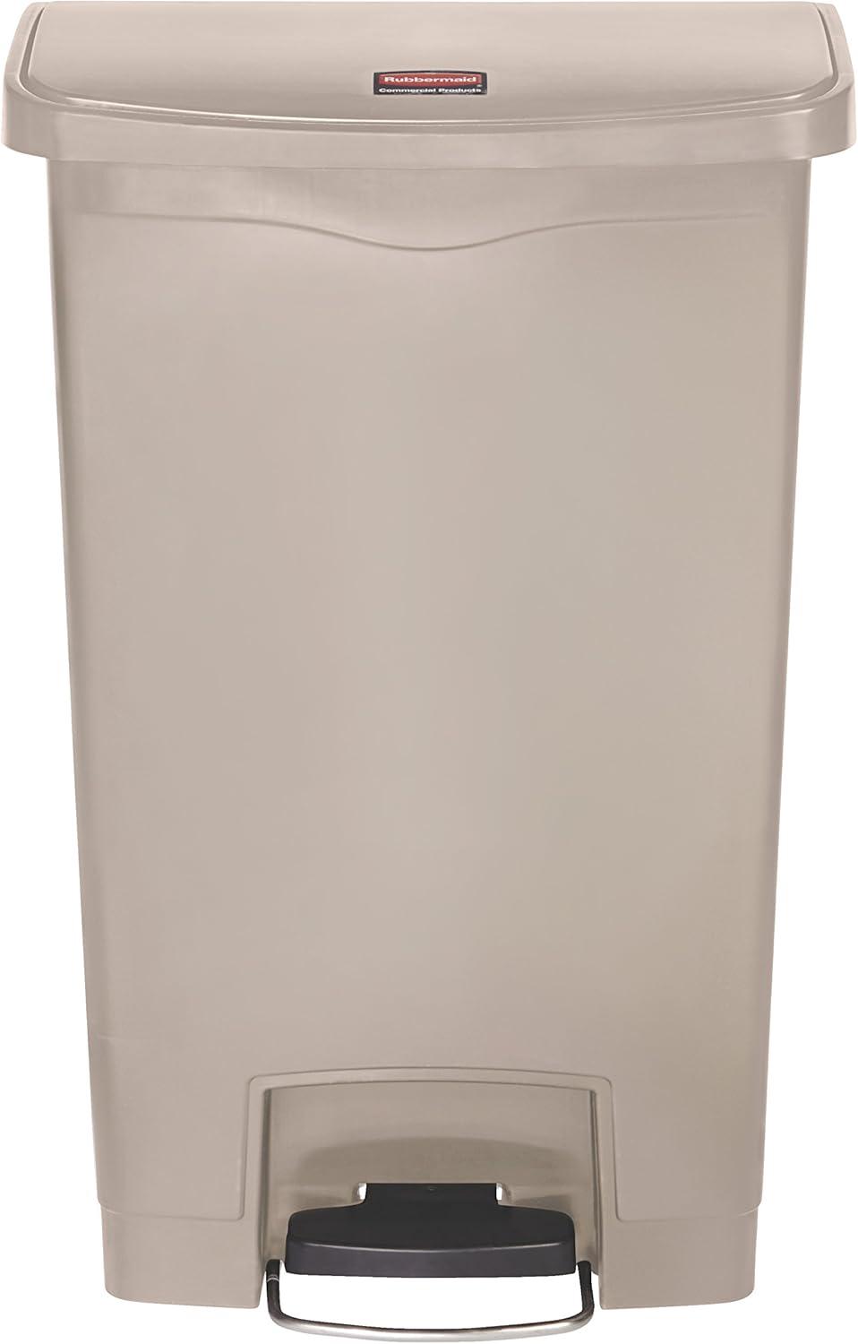 Rubbermaid Commercial Products Slim Jim Plastic Step On Trash Can - 13 Gallons