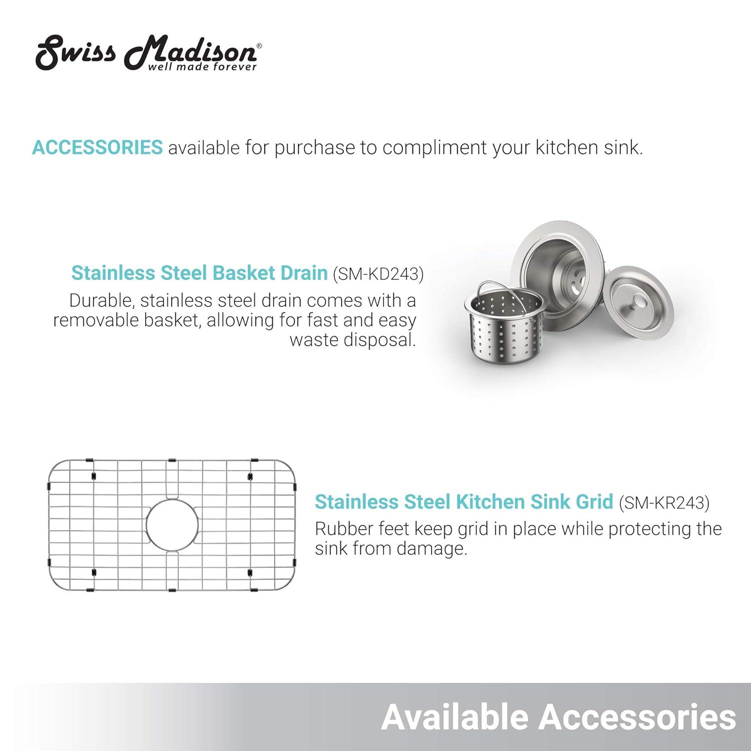 Swiss Madison 25 x 13 Stainless Steel Kitchen Sink Grid