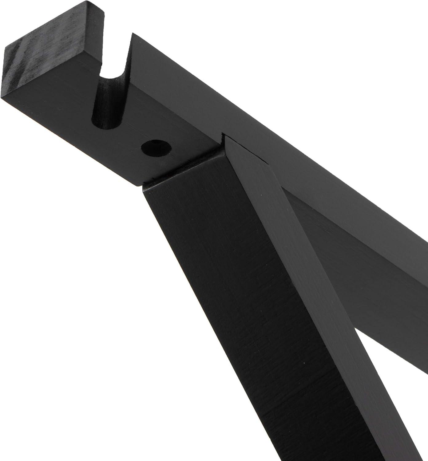 Rustic State Wall Mount Wooden Triangle Sconce Bracket for Hanging Plug in Pendant Light Lamp Cord Kit Fixture - DIY Shelf Project - Decorative Wall Plant Hanger - Black - Set of 2