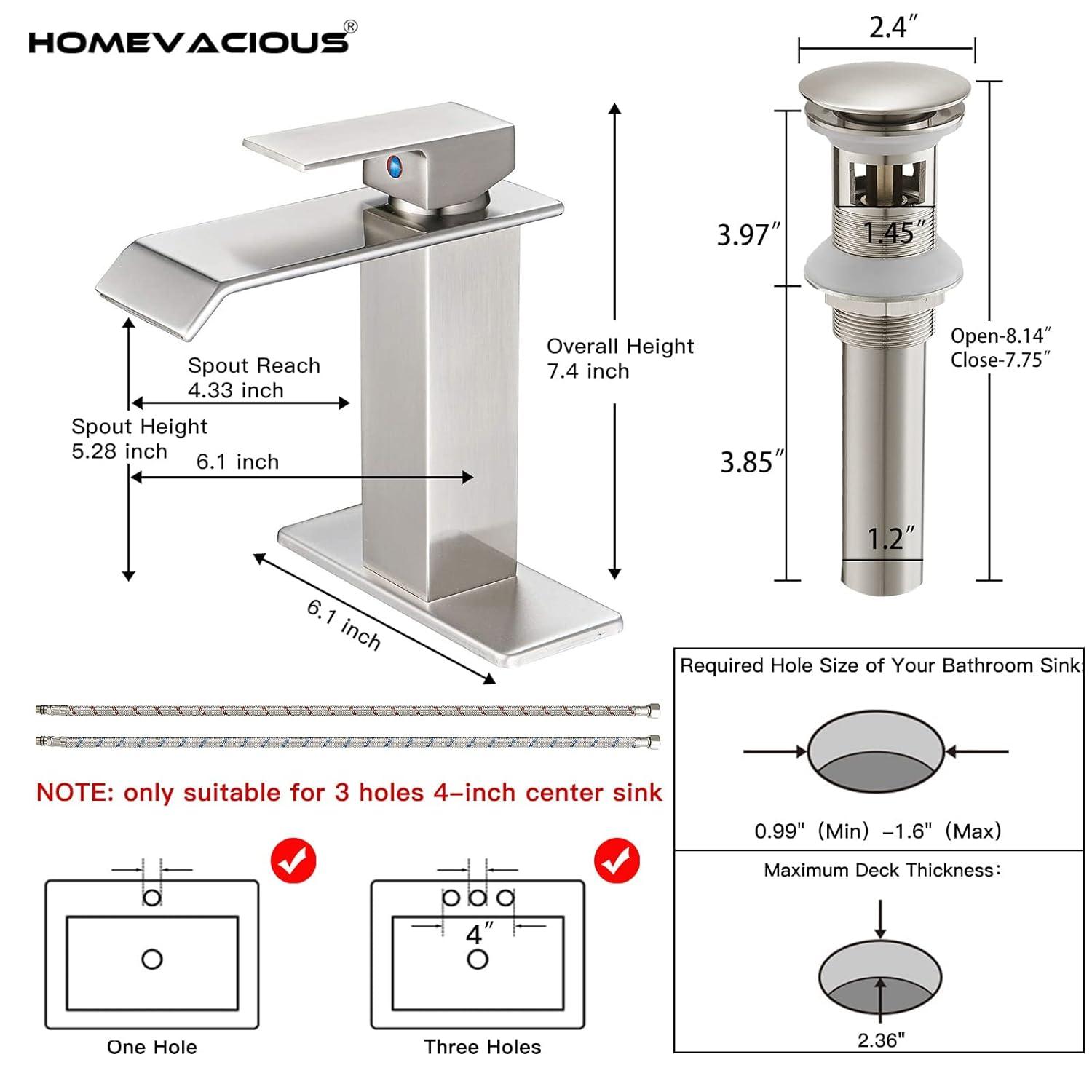 VIBRANTBATH Single-Hole Single-handle Bathroom Faucet with Drain Assembly YZJ9004-N-2