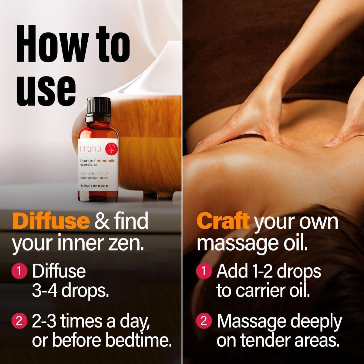 Gya Labs Roman Chamomile Essential Oil for Diffuser, Face & Skin, Roman Chamomile Oils for Aromatherapy - 0.34 fl oz